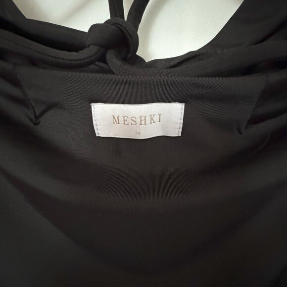 Amirah Slinky Backless Mini Dress – Black | MESHKI – Size M - Picture 5 of 6